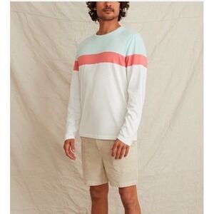 Marine Layer Jacob Pieced Crew Neck Shirt M/L Colorblock Surf Beach Cotton Soft